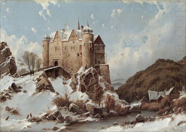 Burgberg im Schnee, Karl Julius von Leypold